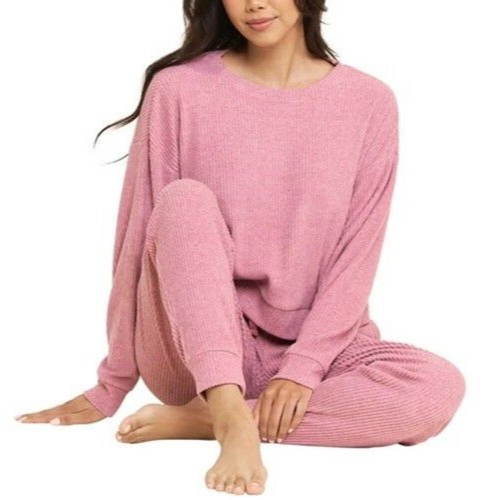 Honeydew Womens Small S Pink Brushed Rib 2 Piece Lounge Set NWT Rosy Mauve
